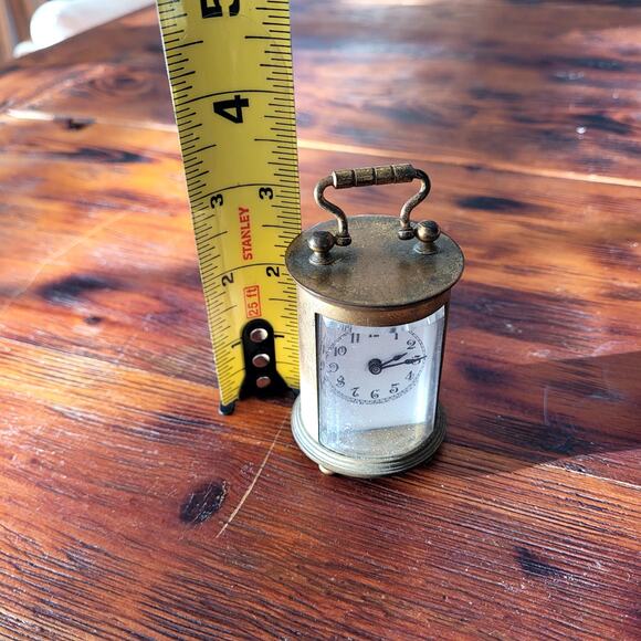 Vintage Small Brass Carriage Clock Pillar Not Running - Picture 5 of 5